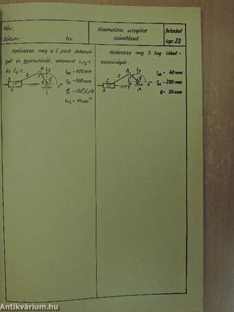 Mechanizmus-feladatlapok
