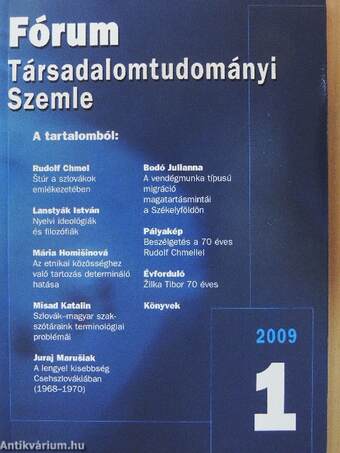 Fórum Társadalomtudományi Szemle 2009/1-4.