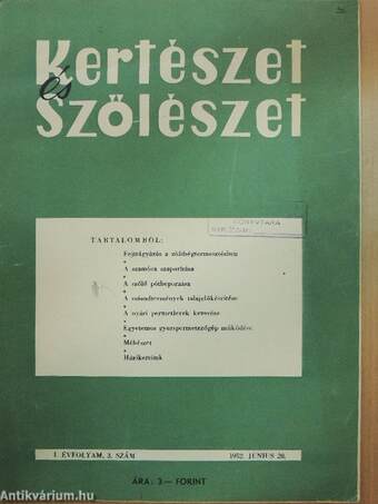 Kertészet és Szőlészet 1952. június 20.