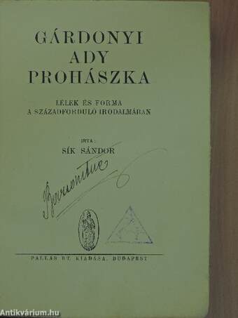 Gárdonyi/Ady/Prohászka