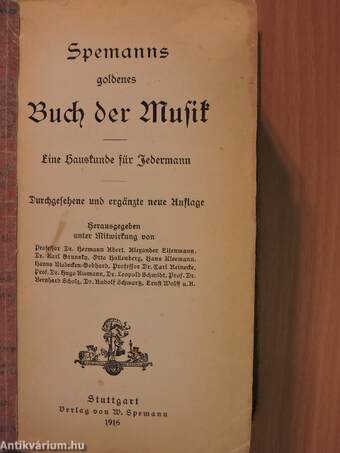 Spemanns goldenes Buch der Musik (gótbetűs)