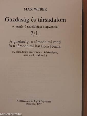 Gazdaság és társadalom 2/1.