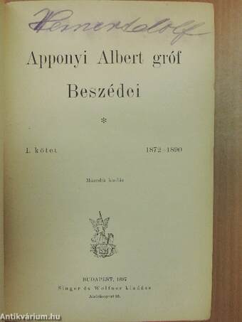 Apponyi Albert gróf Beszédei I-II.