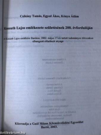 Kossuth Lajos emlékezete születésének 200. évfordulóján