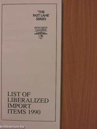 List of Liberalized Import Items 1990