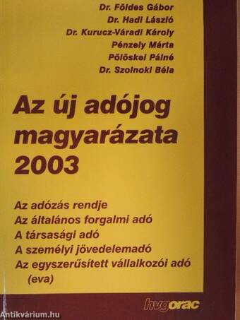 Az új adójog magyarázata 2003