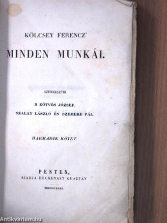 Kölcsey Ferencz' minden munkái III.