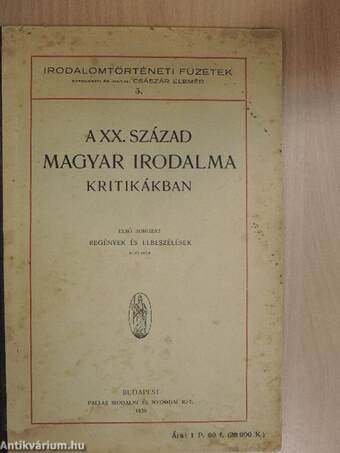 A XX. század magyar irodalma kritikákban