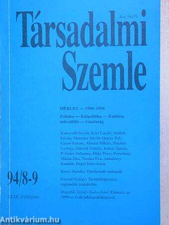 Társadalmi Szemle 1994. augusztus-szeptember