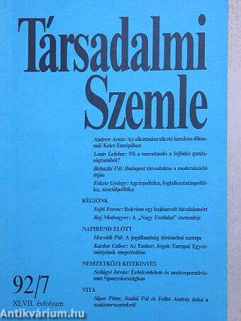 Társadalmi Szemle 1992. július