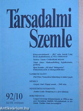 Társadalmi Szemle 1992. október