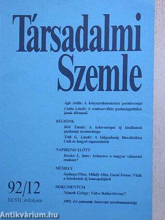 Társadalmi Szemle 1992. december