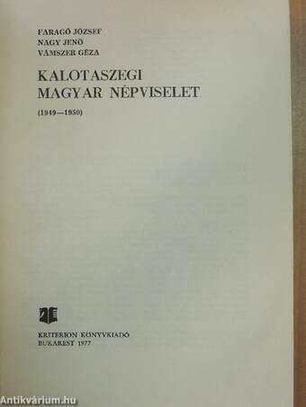 Kalotaszegi magyar népviselet