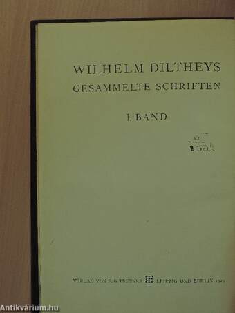 Wilhelm Diltheys Gesammelte Schriften I-VII. (nem teljes sorozat)