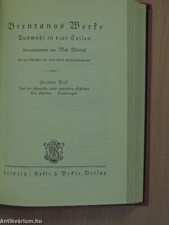 Brentanos Werke 1-4. (gótbetűs)