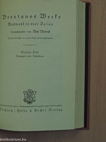 Brentanos Werke 1-4. (gótbetűs)