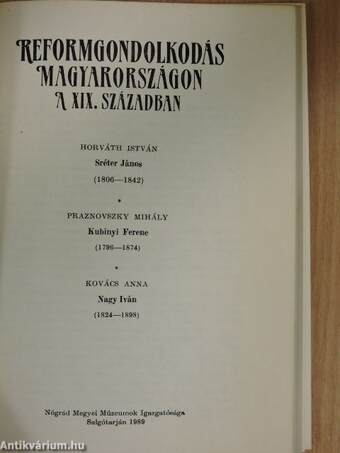 Reformgondolkodás Magyarországon a XIX. században