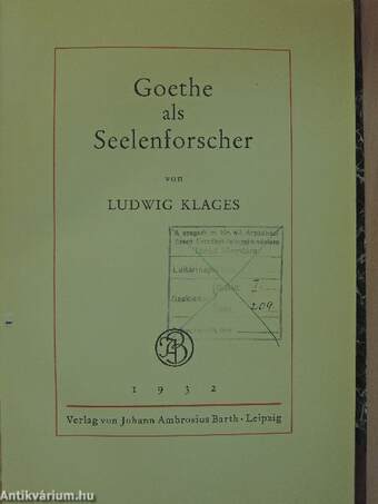 Goethe als Seelenforscher