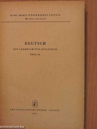 Deutsch - Ein Lehrbuch für Ausländer II.