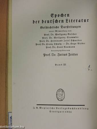 Die deutsche Dichtung vom Ausgang des Barocks bis zum Beginn des Klassizismus (gótbetűs)