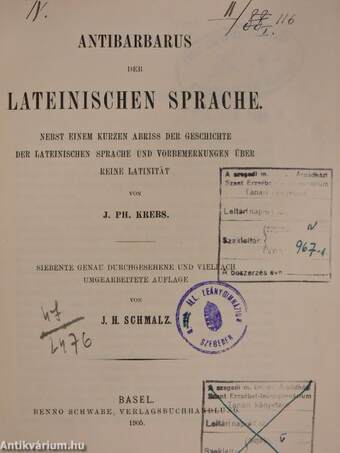 Antibarbarus der Lateinischen sprache