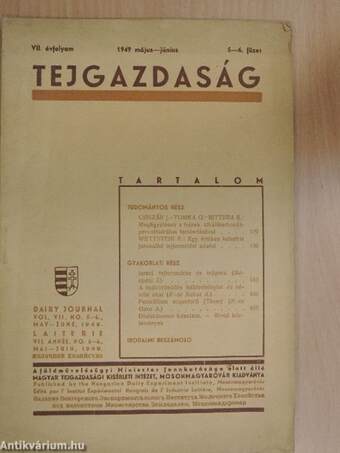 Tejgazdaság 1949. május-június