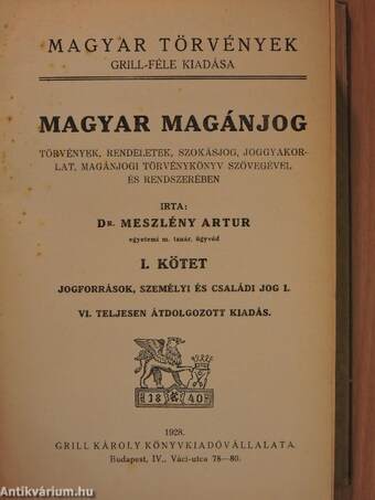 Magyar magánjog I/1-2.