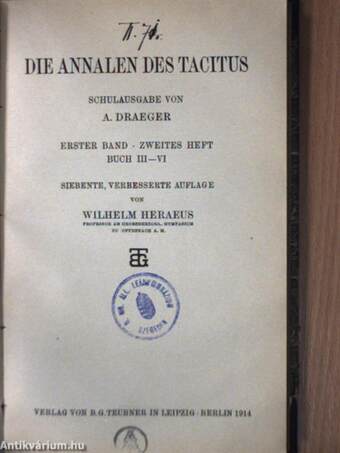 Die Annalen des Tacitus I-II.