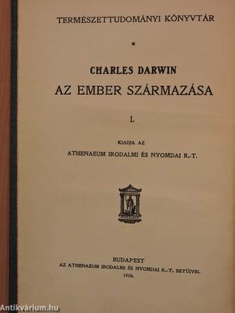 Az ember származása és az ivari kiválás I. (töredék)