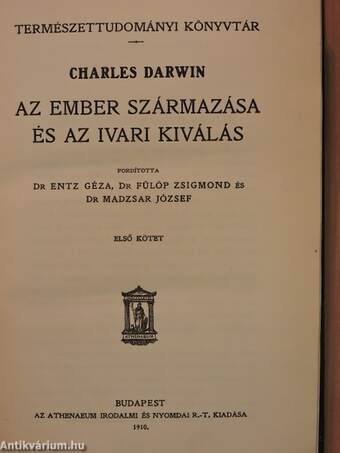 Az ember származása és az ivari kiválás I. (töredék)