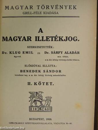 A magyar illetékjog II.