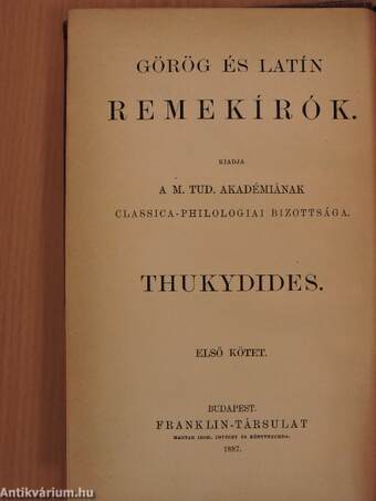 Thukydides I-III./Xenophon emlékiratai Sokratesről