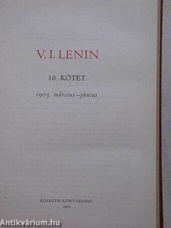 V. I. Lenin összes művei 10.