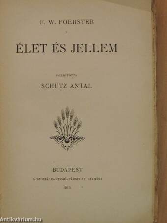 Élet és jellem