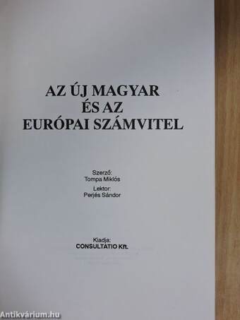 Az új magyar és az európai számvitel