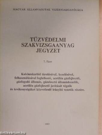 Tűzvédelmi szakvizsgaanyag jegyzet 7. füzet