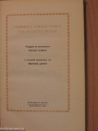 Federico García Lorca válogatott írásai