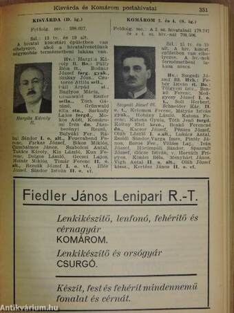 Postás szaknaptár 1936. I-II.