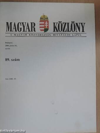 Magyar Közlöny 2008. június 18.