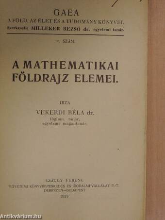 A mathematikai földrajz elemei