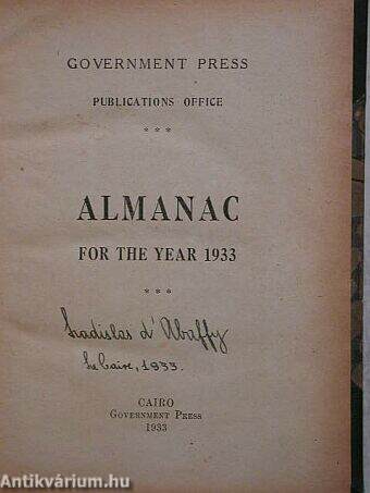 Almanac for the year 1933