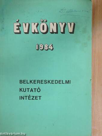 Belkereskedelmi Kutató Intézet évkönyv 1984