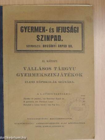 Gyermek- és ifjusági szinpad II.