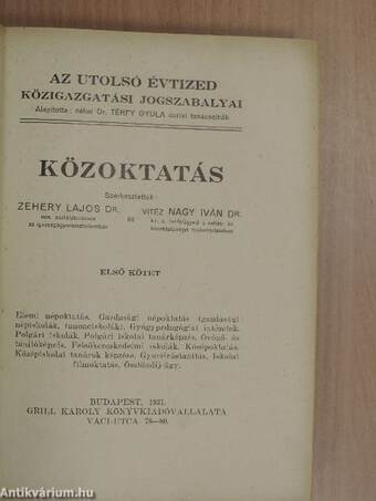 Közoktatás I-II.