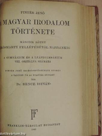 A magyar irodalom története I-II./Magyar nyelvkönyv