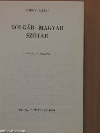 Bolgár-magyar szótár