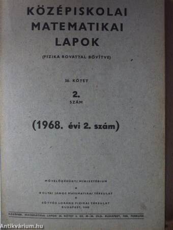 Középiskolai matematikai lapok 1968. január-december