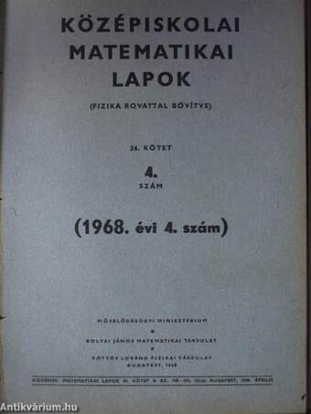 Középiskolai matematikai lapok 1968. január-december