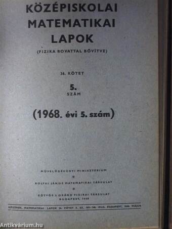 Középiskolai matematikai lapok 1968. január-december