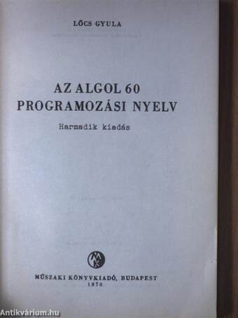 Az ALGOL 60 programozási nyelv